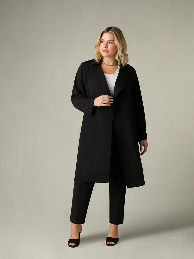 Black Relaxed Tailored Duster