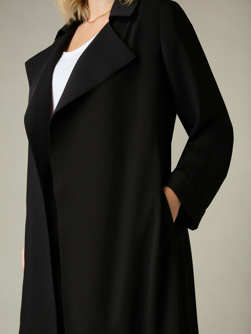 Black Relaxed Tailored Duster