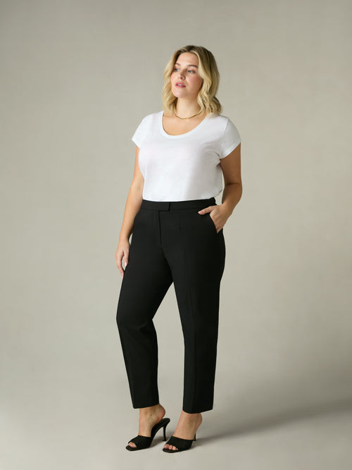 Black Tailored Button Detail Trousers
