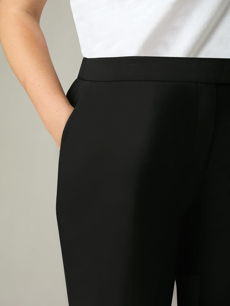 Black Tailored Button Detail Trousers