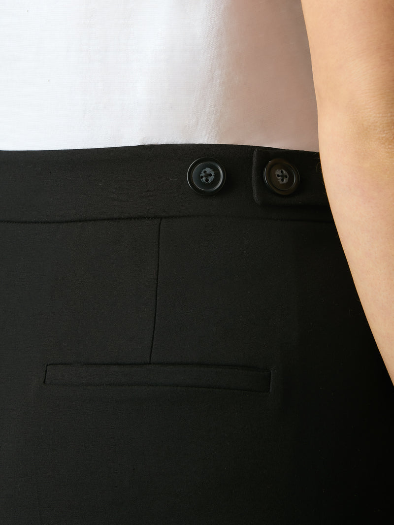Black Tailored Button Detail Trousers