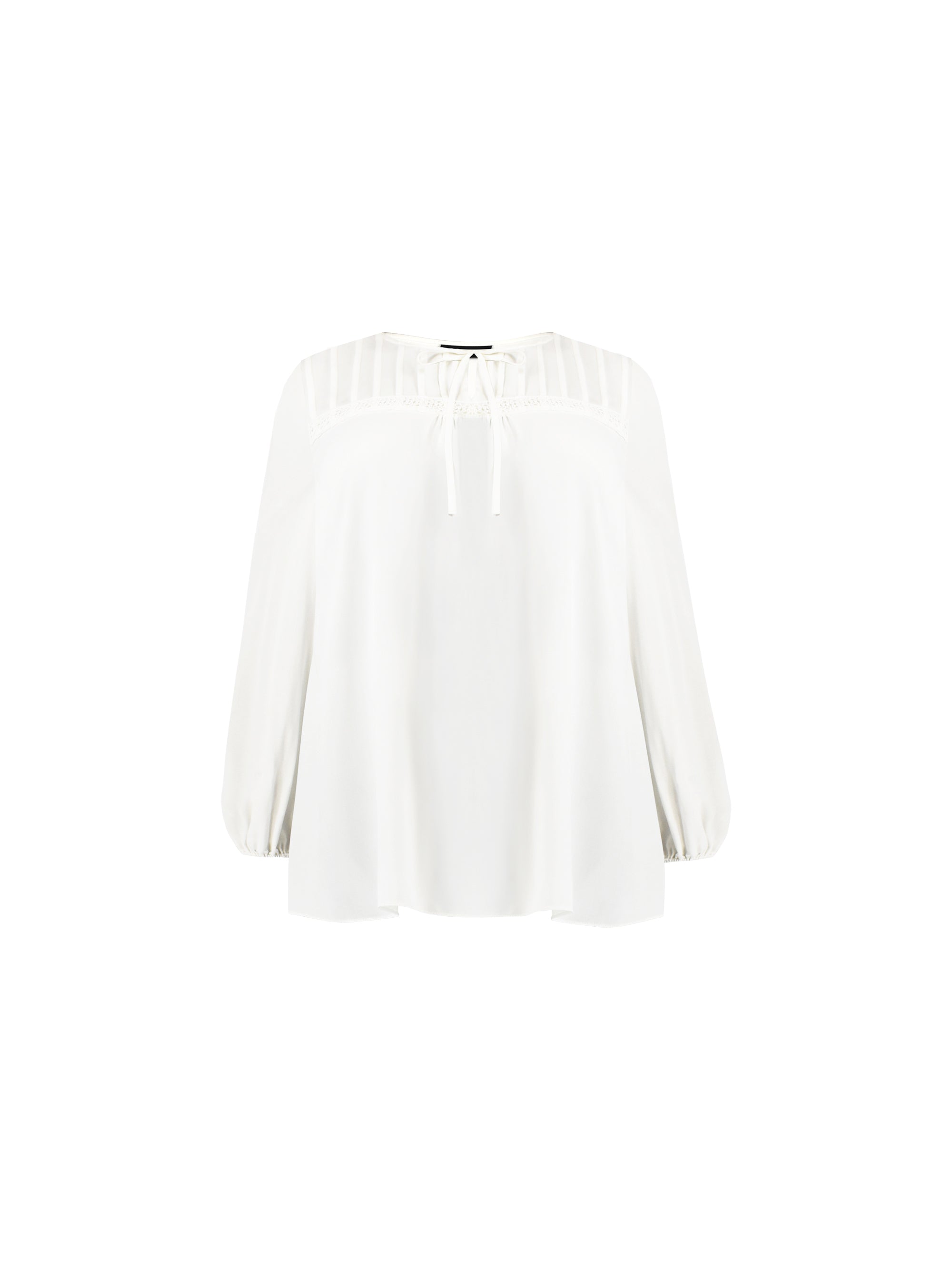 Ivory Trim Insert Boho Blouse