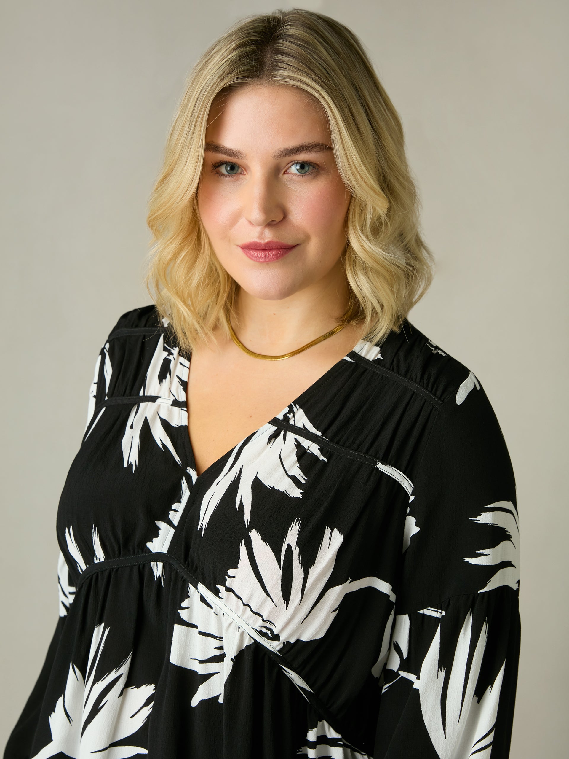 Floral Print One Shoulder Ruched Blouse