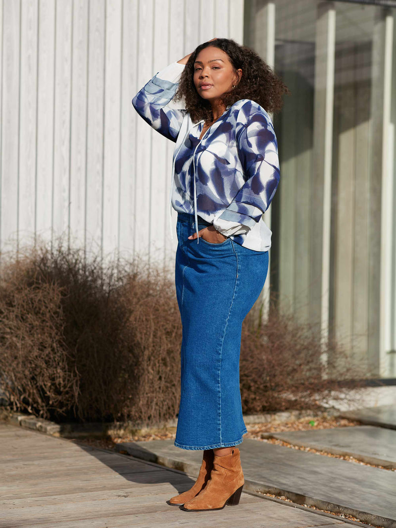 Denim Midi Skirt