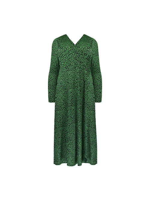 Green Spot Print Jersey Wrap Dress