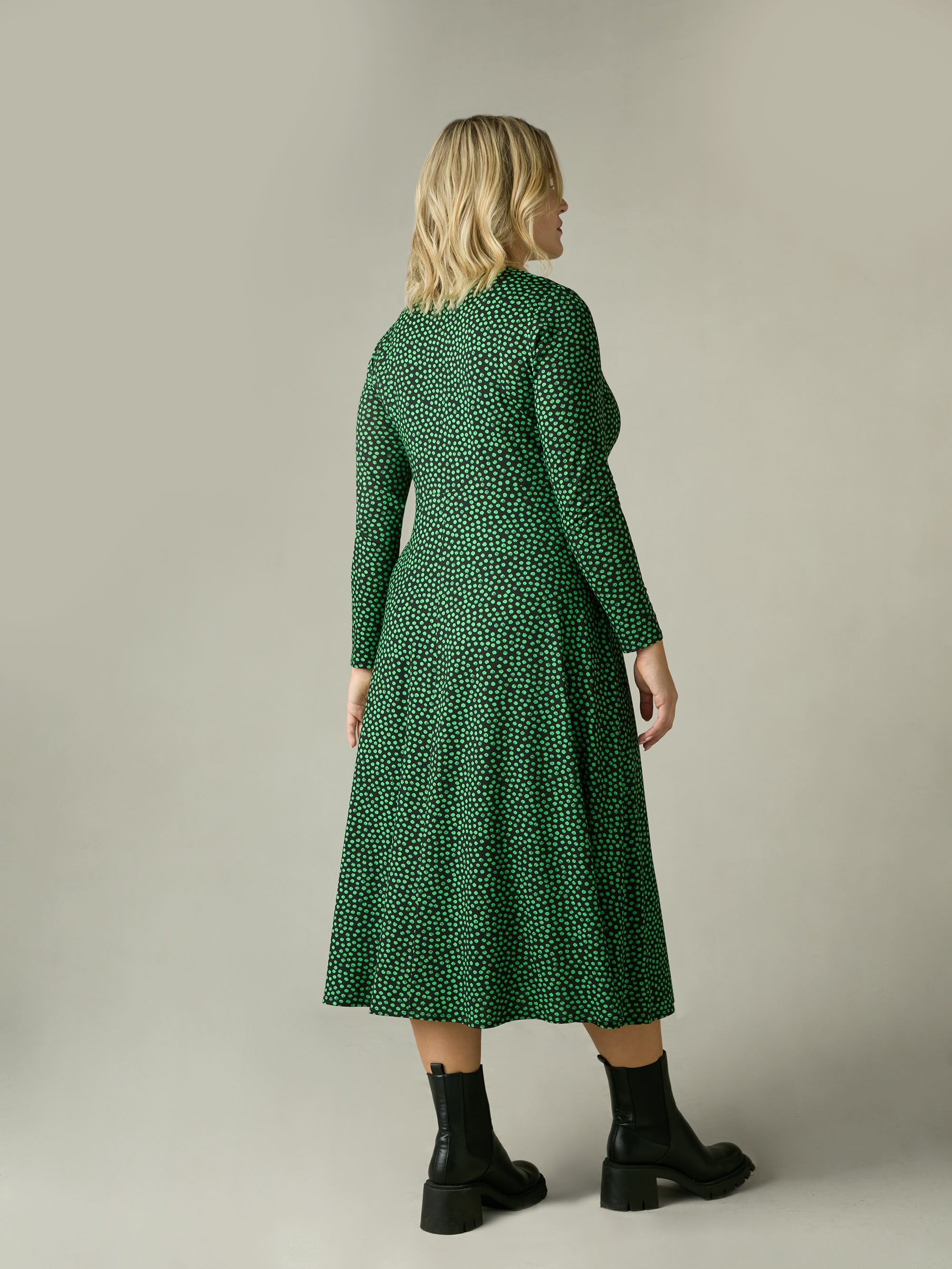 green spot wrap dress NEW ASOS DESIGN Petite wrap front mini dress in bottle green spot Size 0