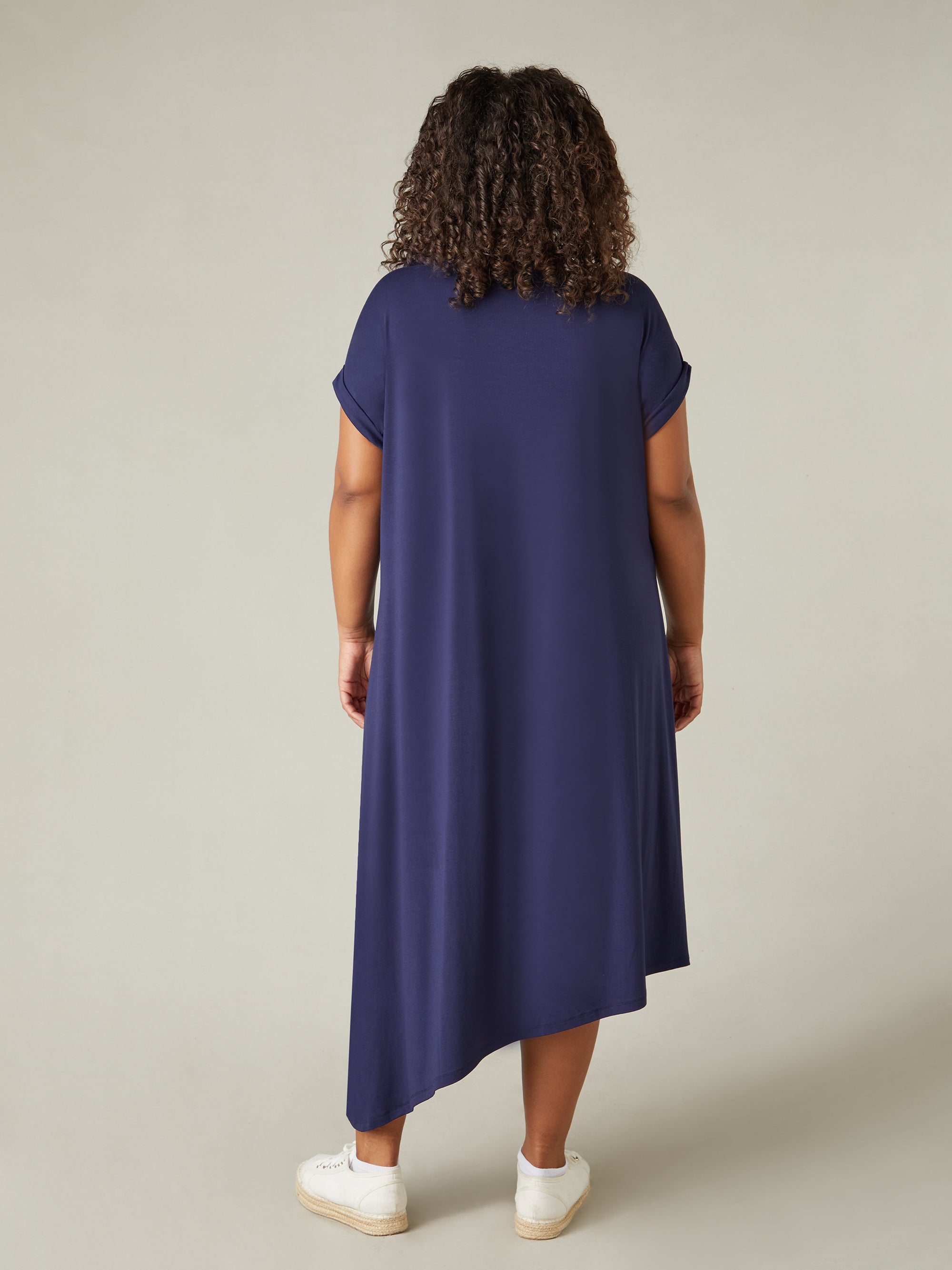 Navy Jersey Asymmetric Dress Navy Jersey Asymmetric Dress