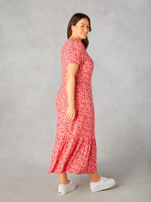 Petite Pink Ditsy Print Jersey Wrap Dress