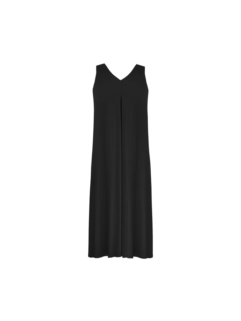 Petite Black Jersey Relaxed Midaxi Dress