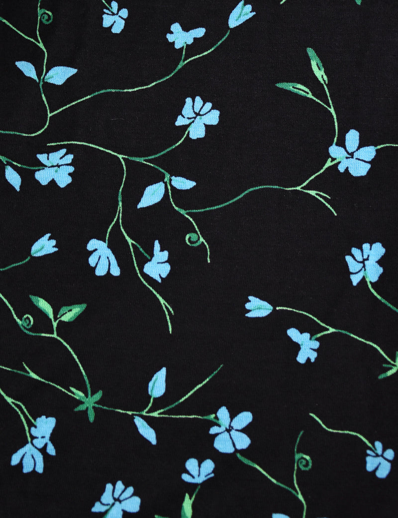 Petite Blue Ditsy Print Jersey Wrap Dress