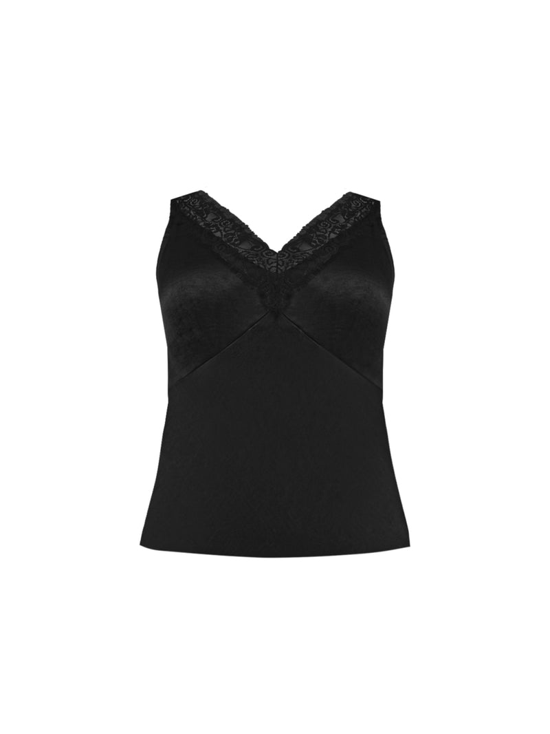 Black Satin Lace Cami