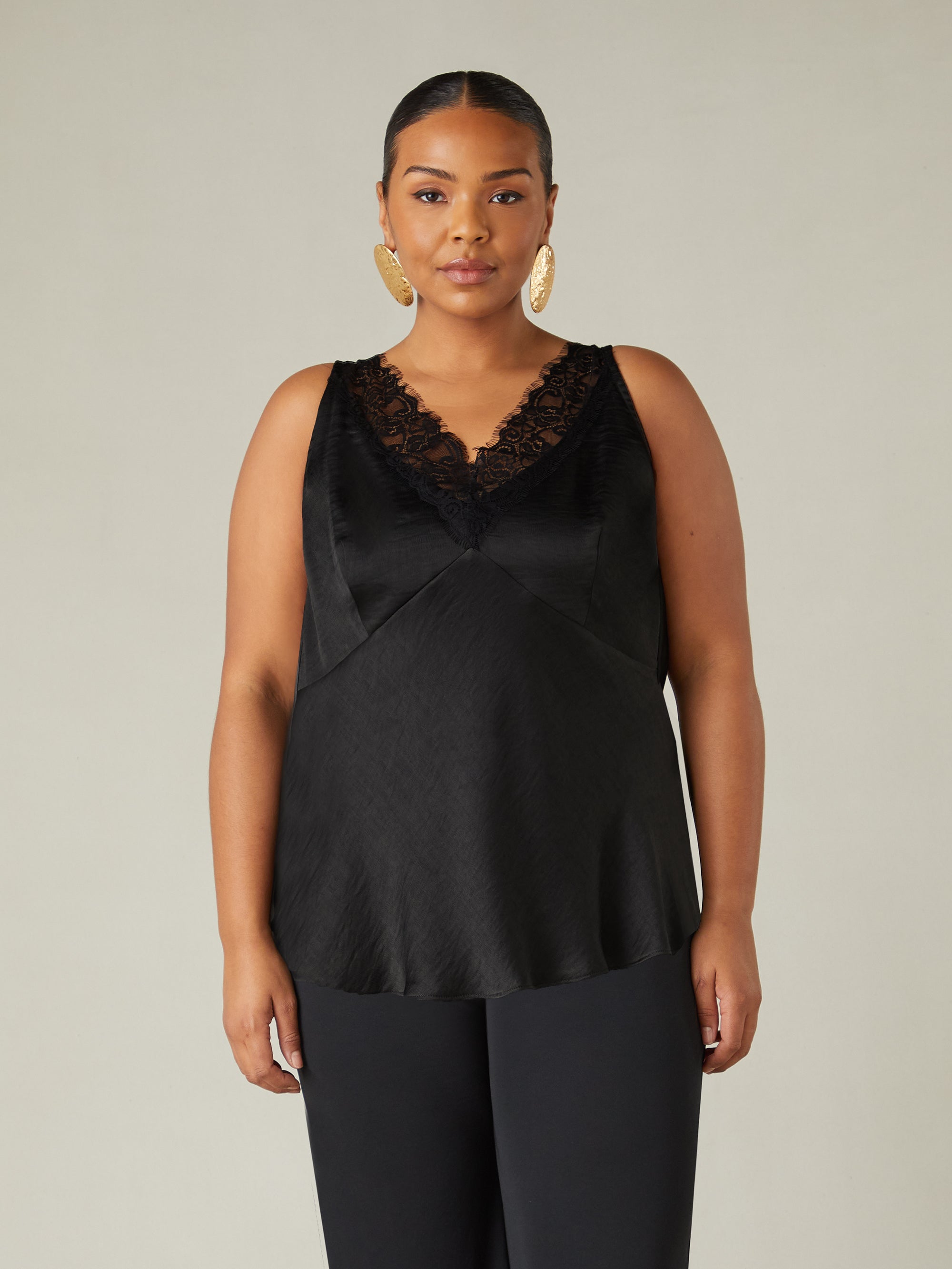 Black Satin Lace Cami Black Satin Lace Cami