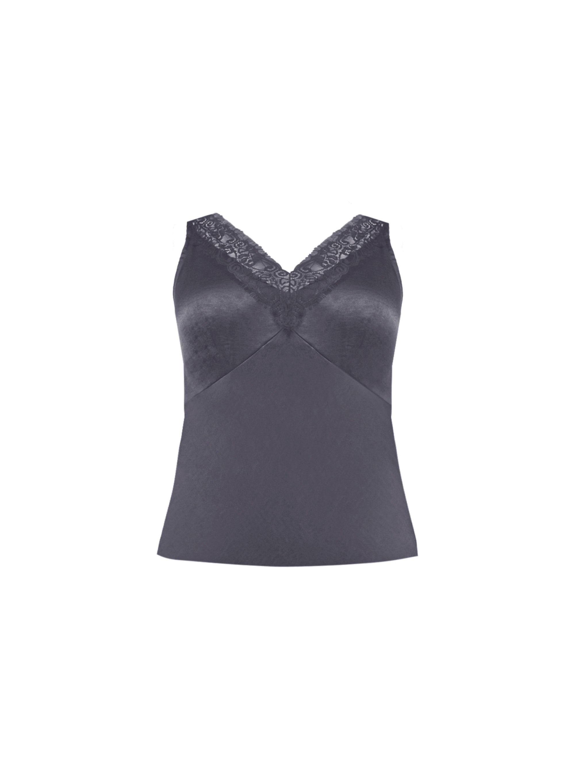 Charcoal Satin Lace Cami