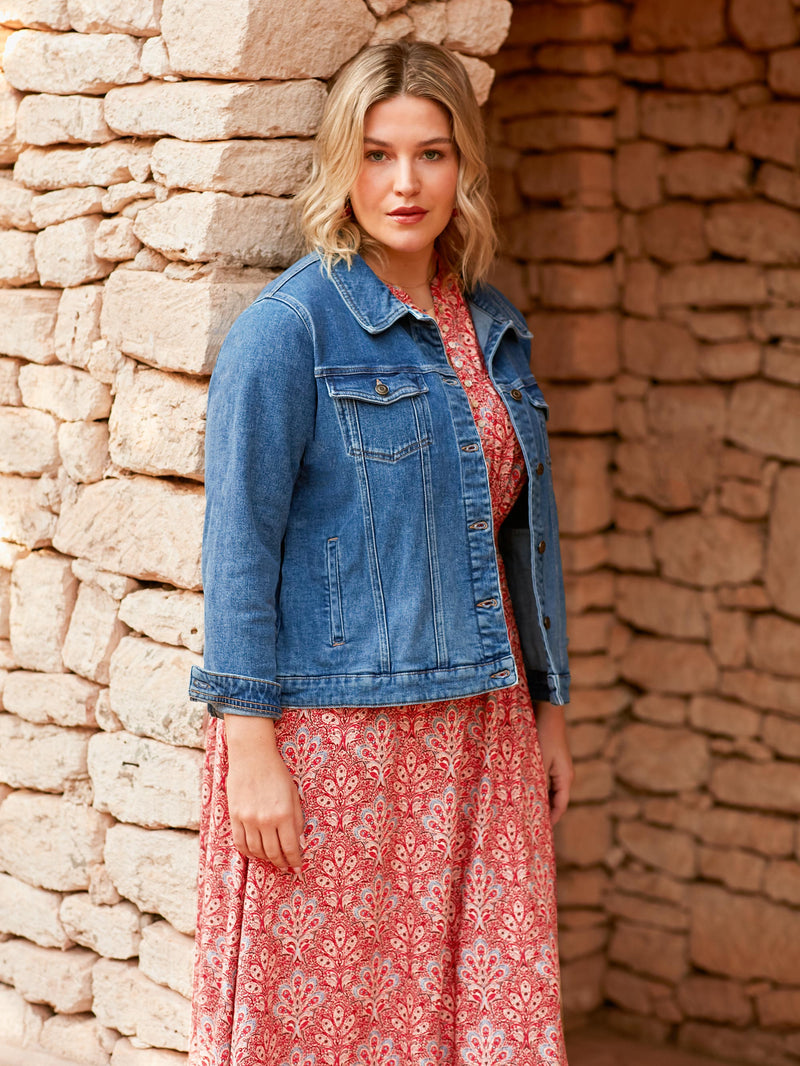 Red Paisley Shirred Waist Midaxi Dress