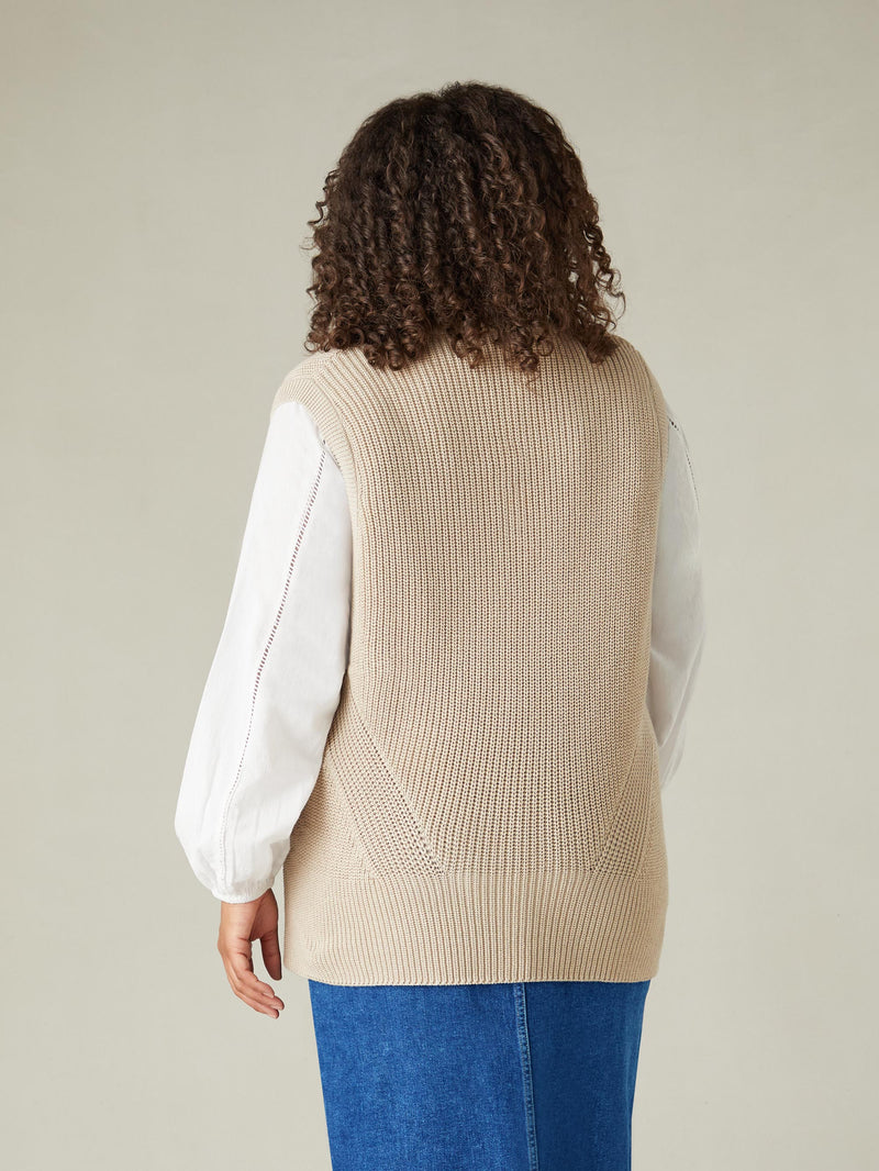 Beige Knitted Vest