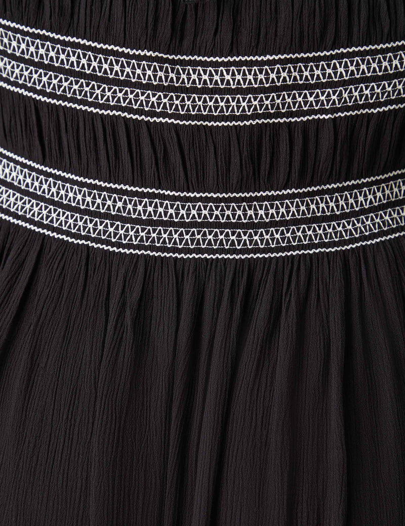 Black Smock Midaxi Dress