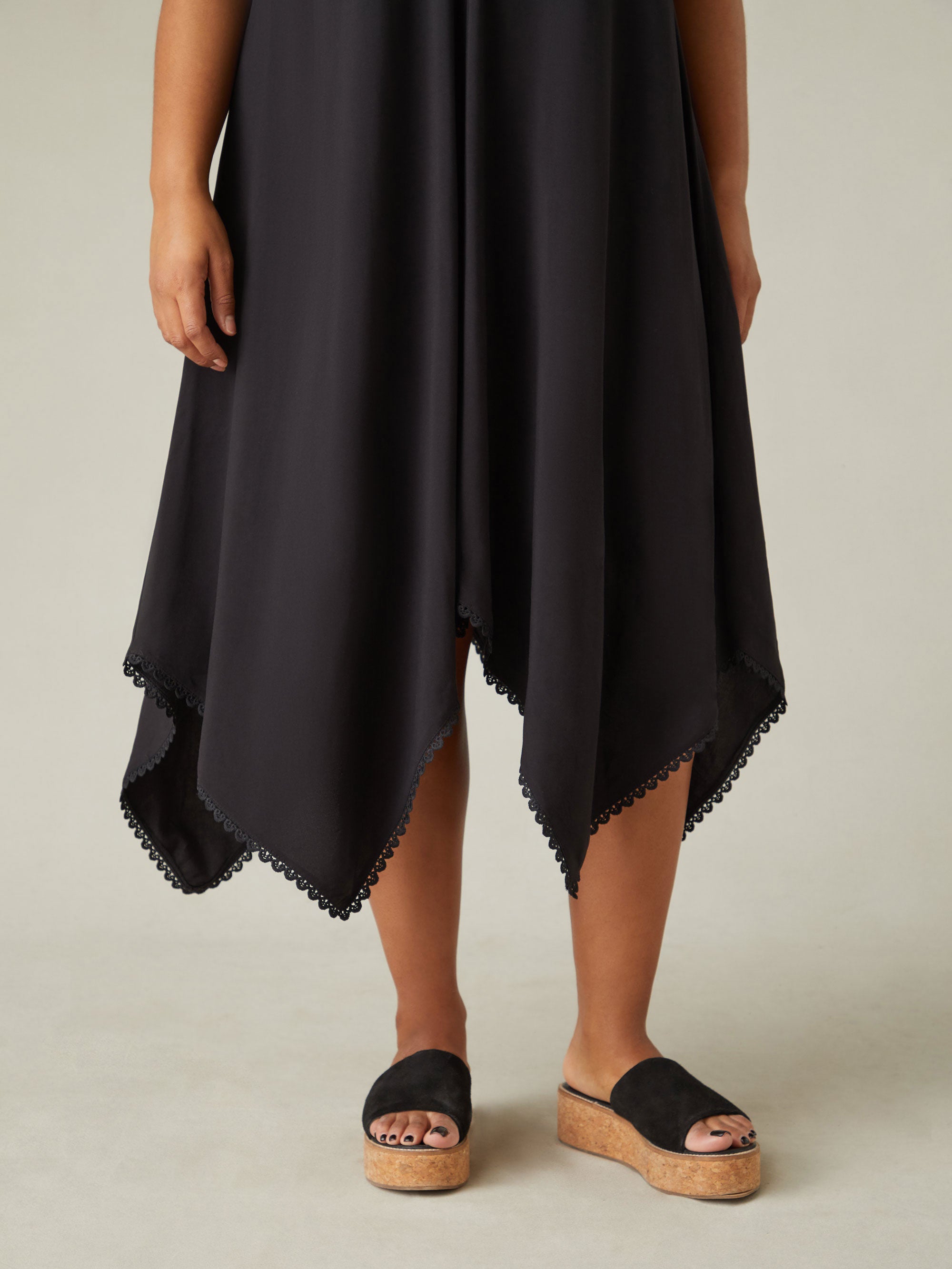 Black Hanky Hem Dress