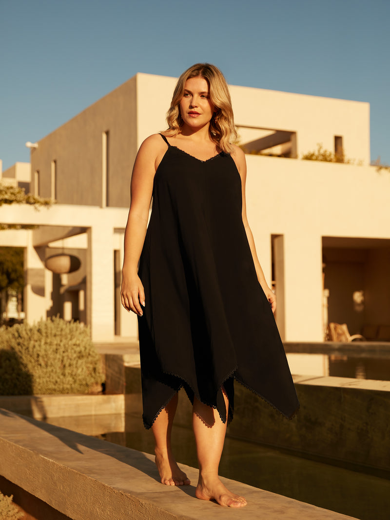Black Hanky Hem Dress