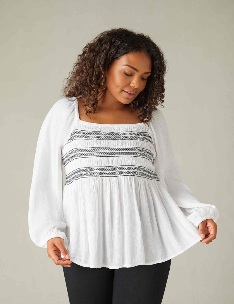 Ivory Smock Blouse