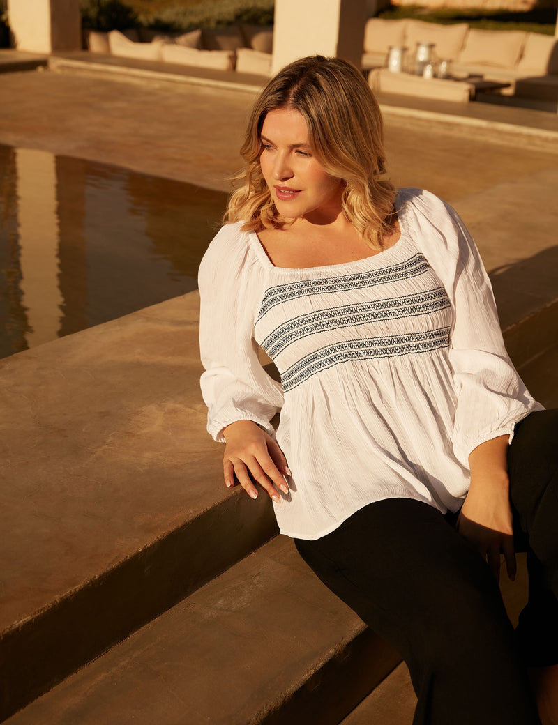 Ivory Smock Blouse