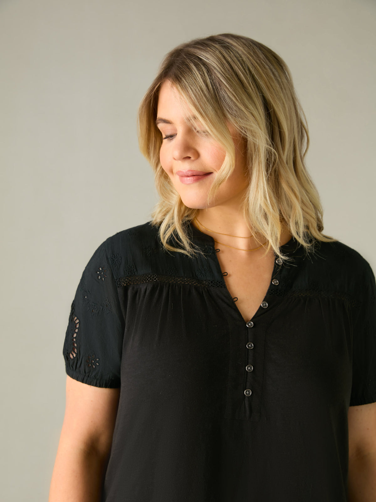 Basic Cotton Bolouse Jouber - Black main image 1