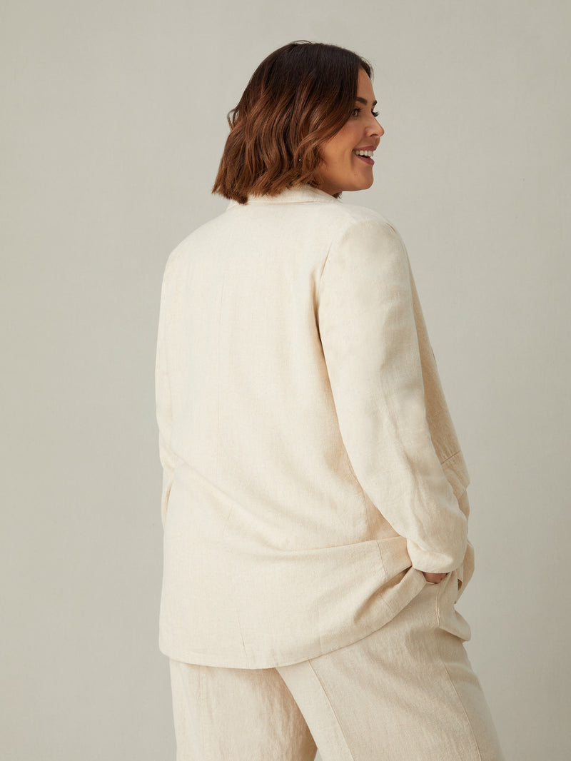 Natural Linen Blend Blazer