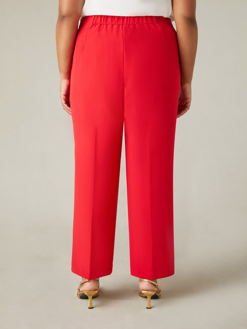 Red Tailored Side Split Trouser
