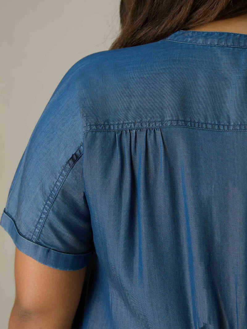 Blue Denim Relaxed Shirt Dress