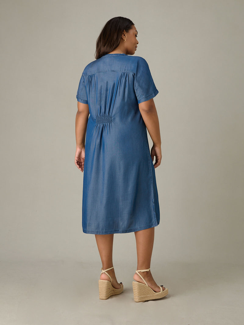 Blue Denim Relaxed Shirt Dress
