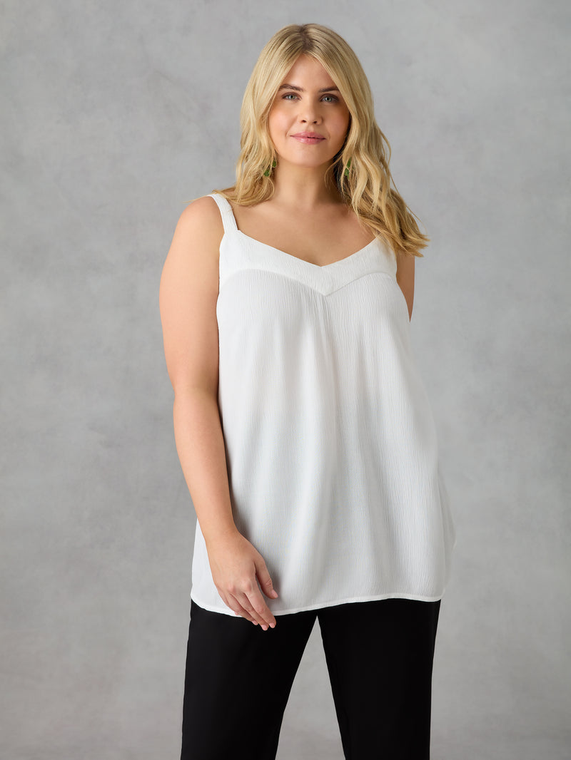 White Crinkle Cami