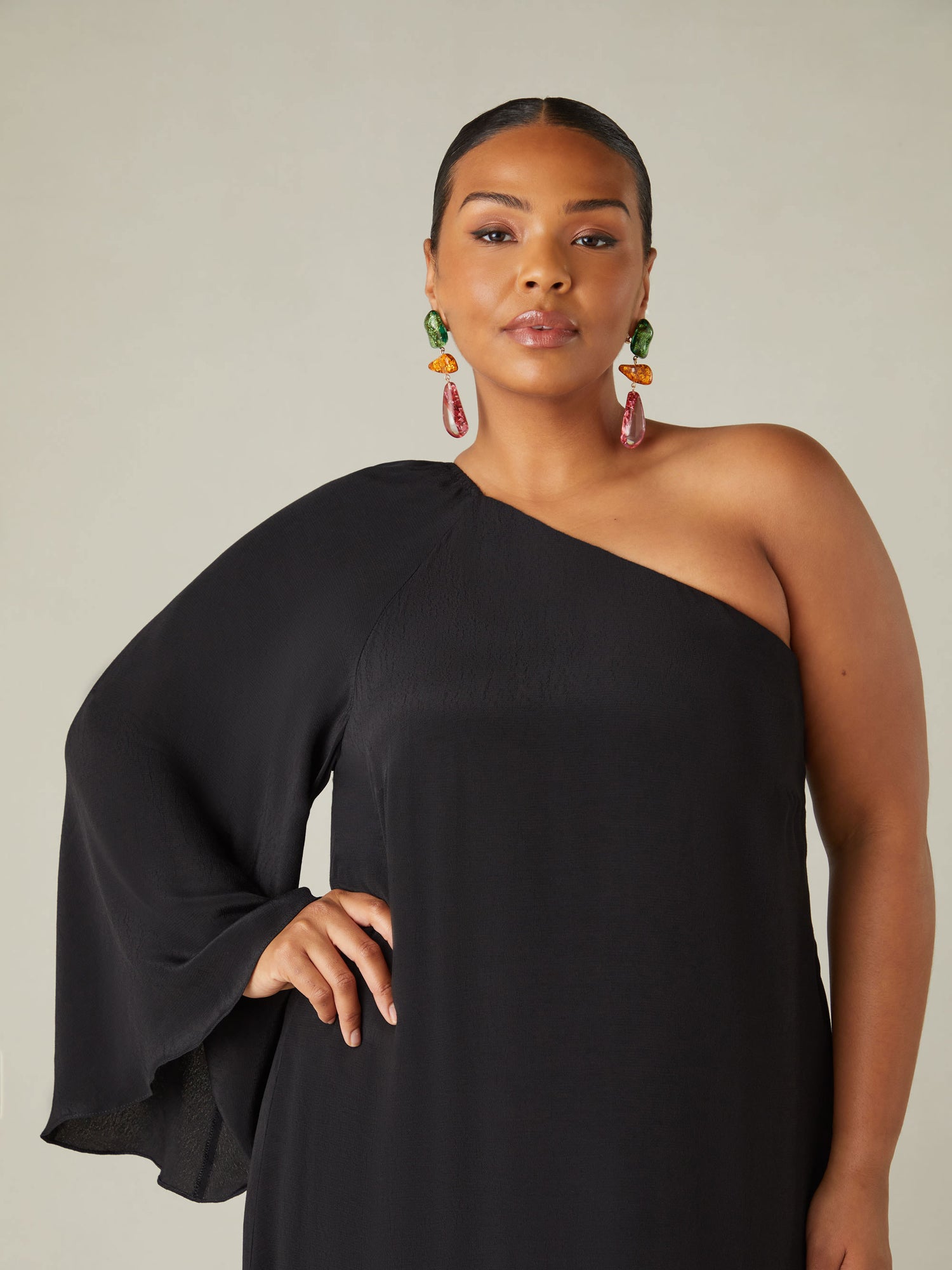 Black One Shoulder Maxi Dress