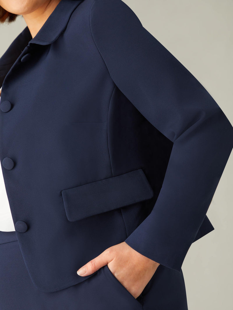 Navy Short Tailored Jacket