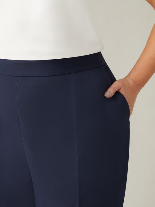 Navy Tailored Side Split Trouser