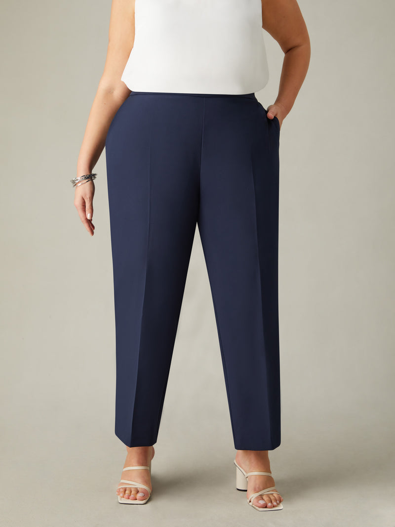 Navy Tailored Side Split Trouser