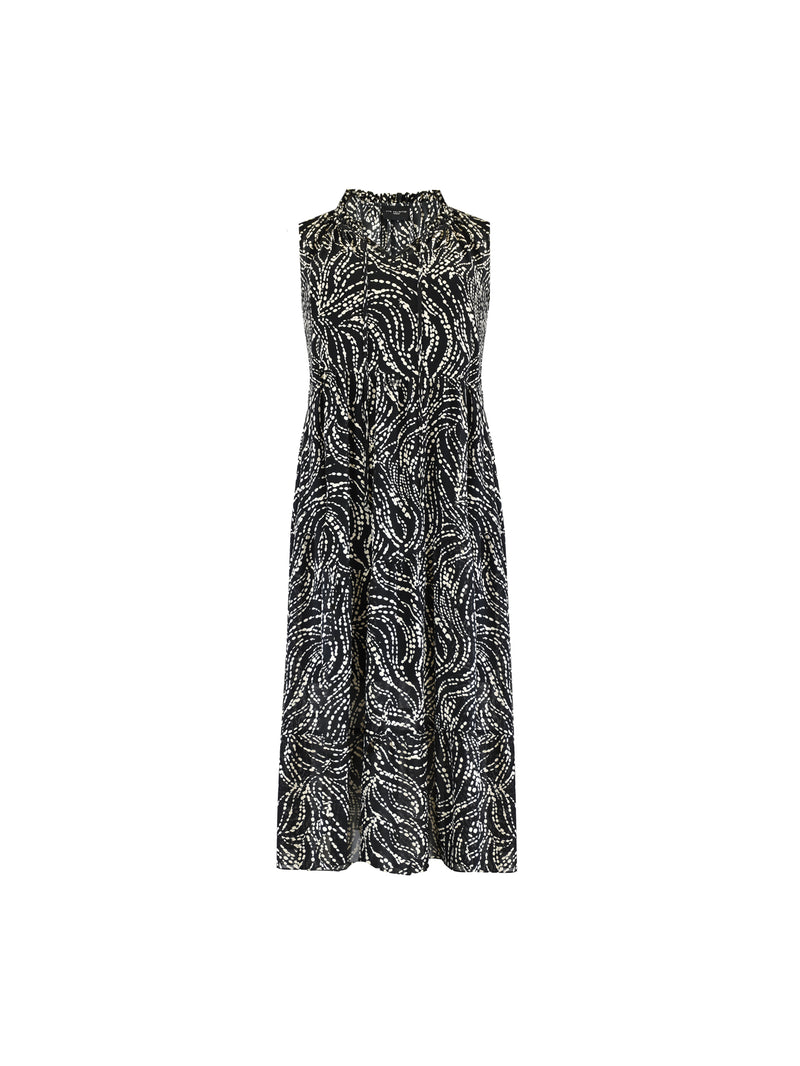 Petite Mono Spot Print Ruffle Maxi Dress