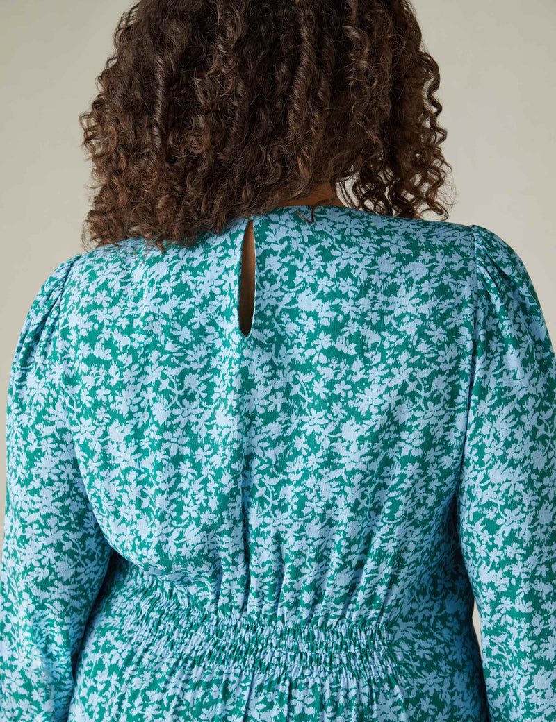 Multi Ditsy Print Tiered Midaxi Dress
