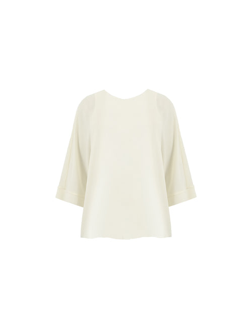 Ivory Textured Overlay Top