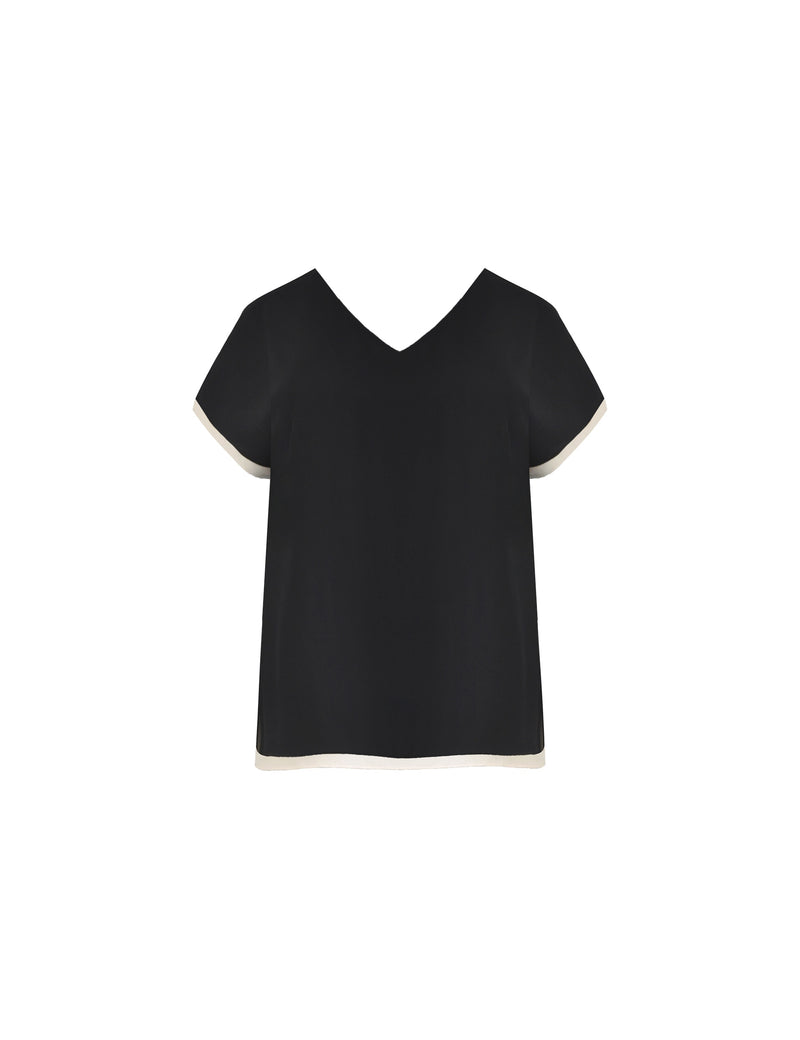 Black & Stone Layered Grown On Sleeve Top