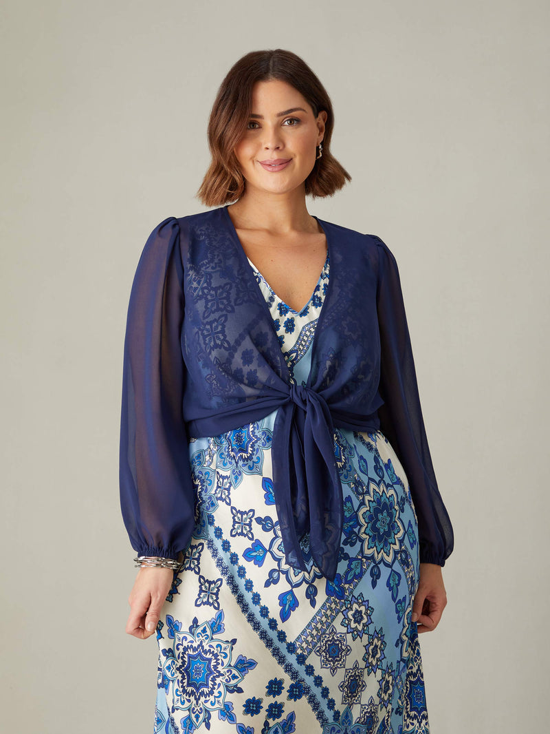 Navy Tie Front Cover Up