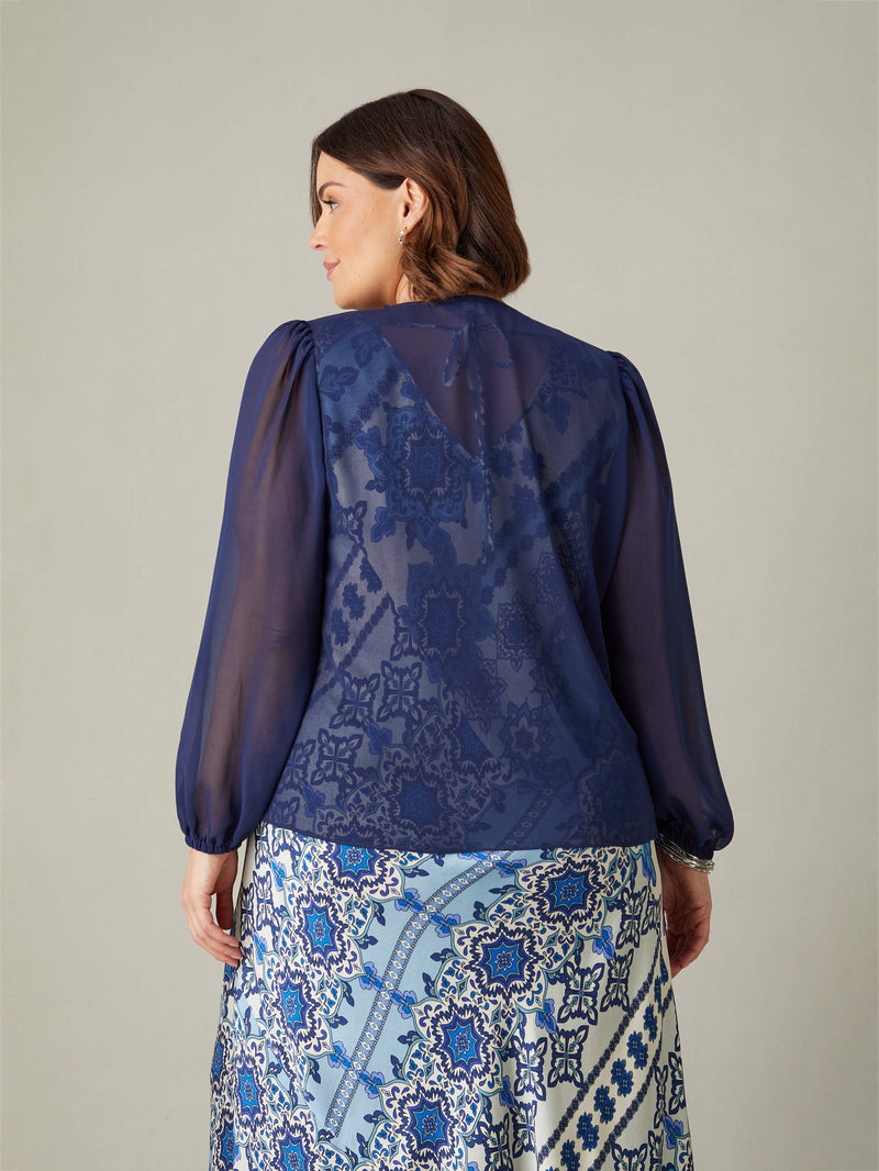 Navy Tie Front Cover Up