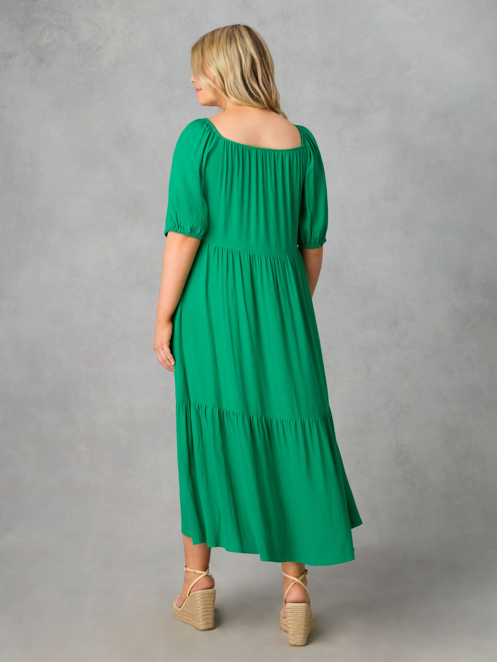 Green Puff Sleeve Maxi Dress Green Puff Sleeve Maxi Dress