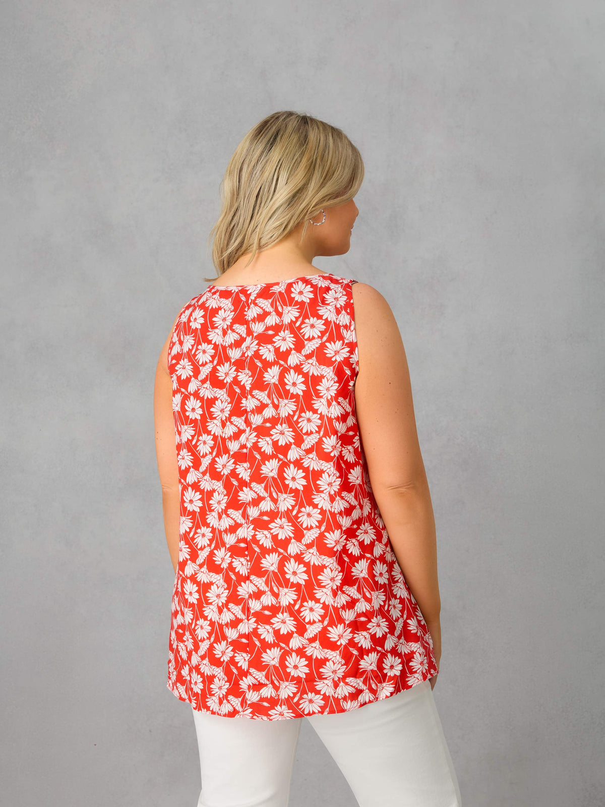 Red Vectorvest Red Floral Print Vest