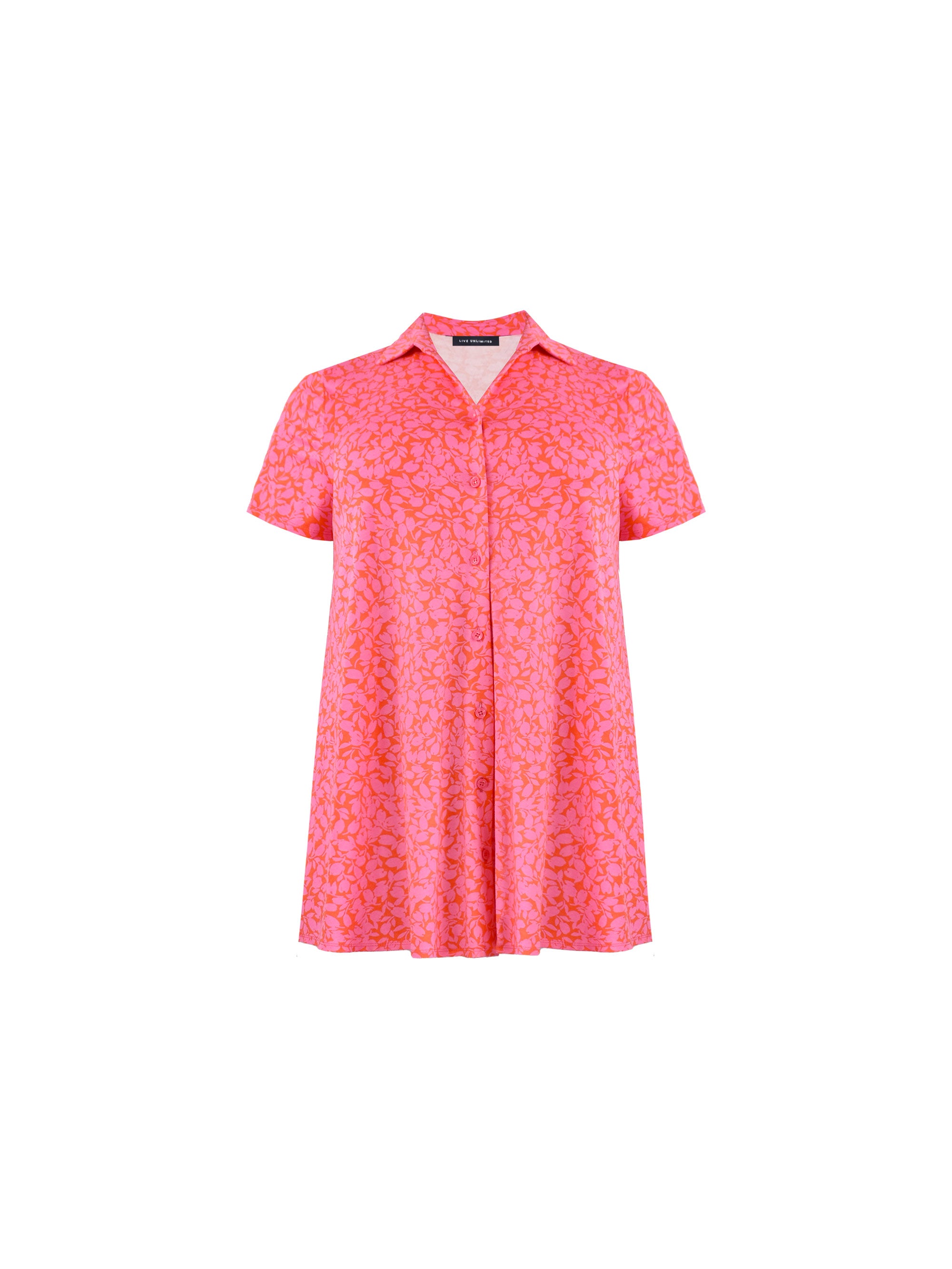 Pink Floral Jersey Relaxed Shirt