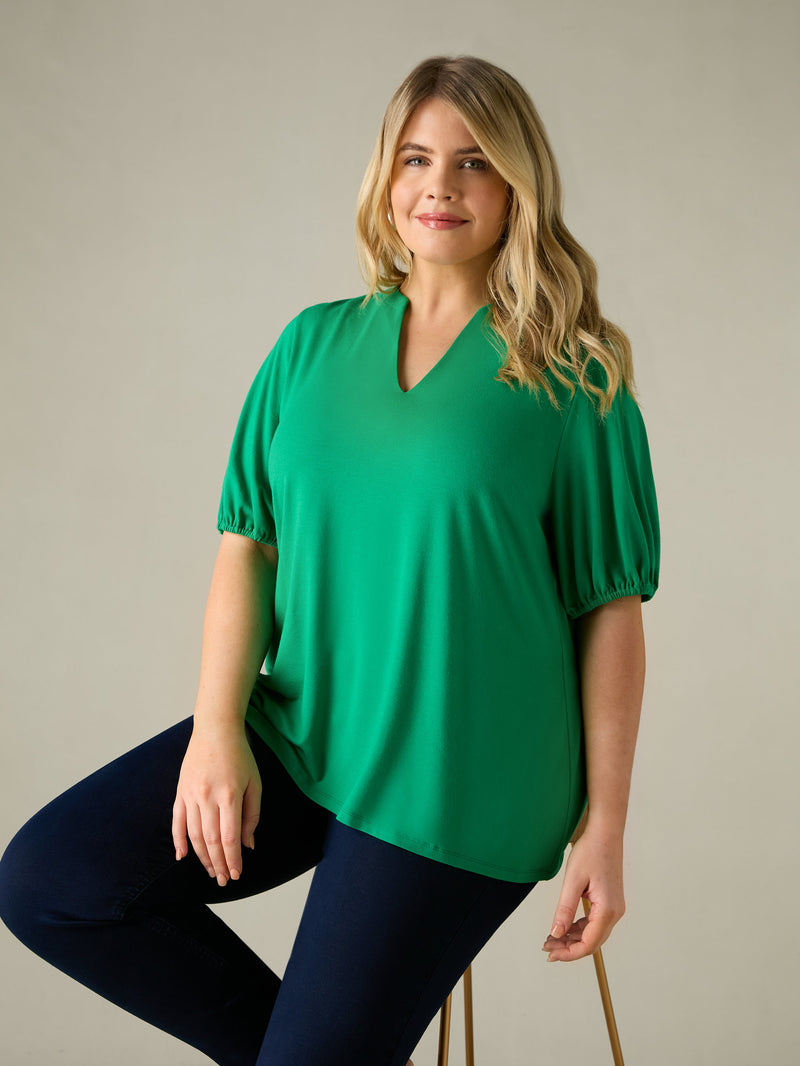 Green Jersey Blouse