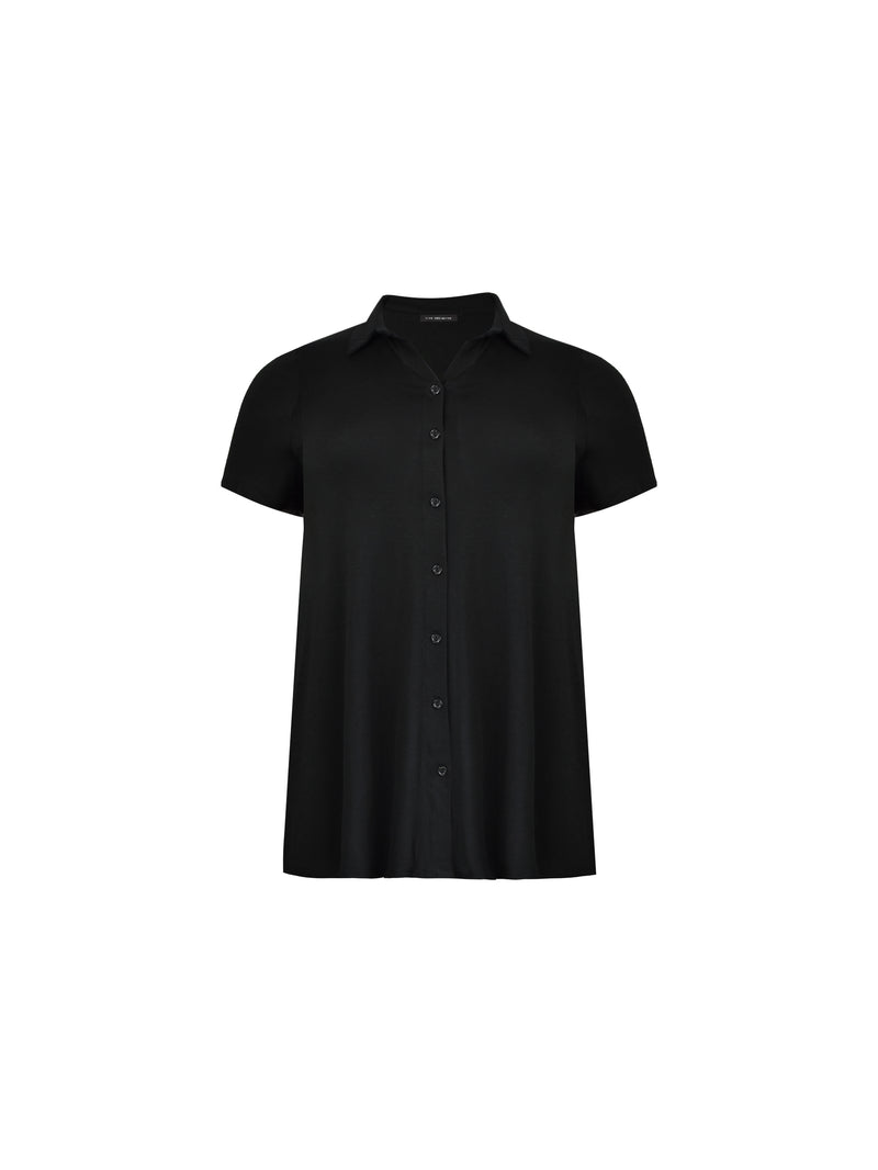 Black Jersey Relaxed Shirt
