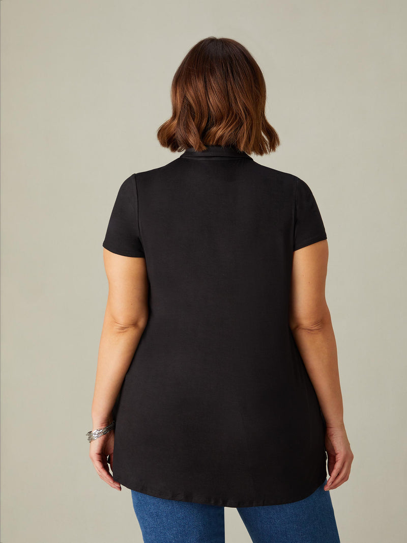 Black Jersey Relaxed Shirt