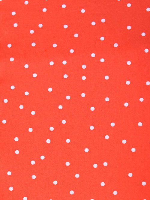 Red Spot Jersey Sleeveless Midi Dress