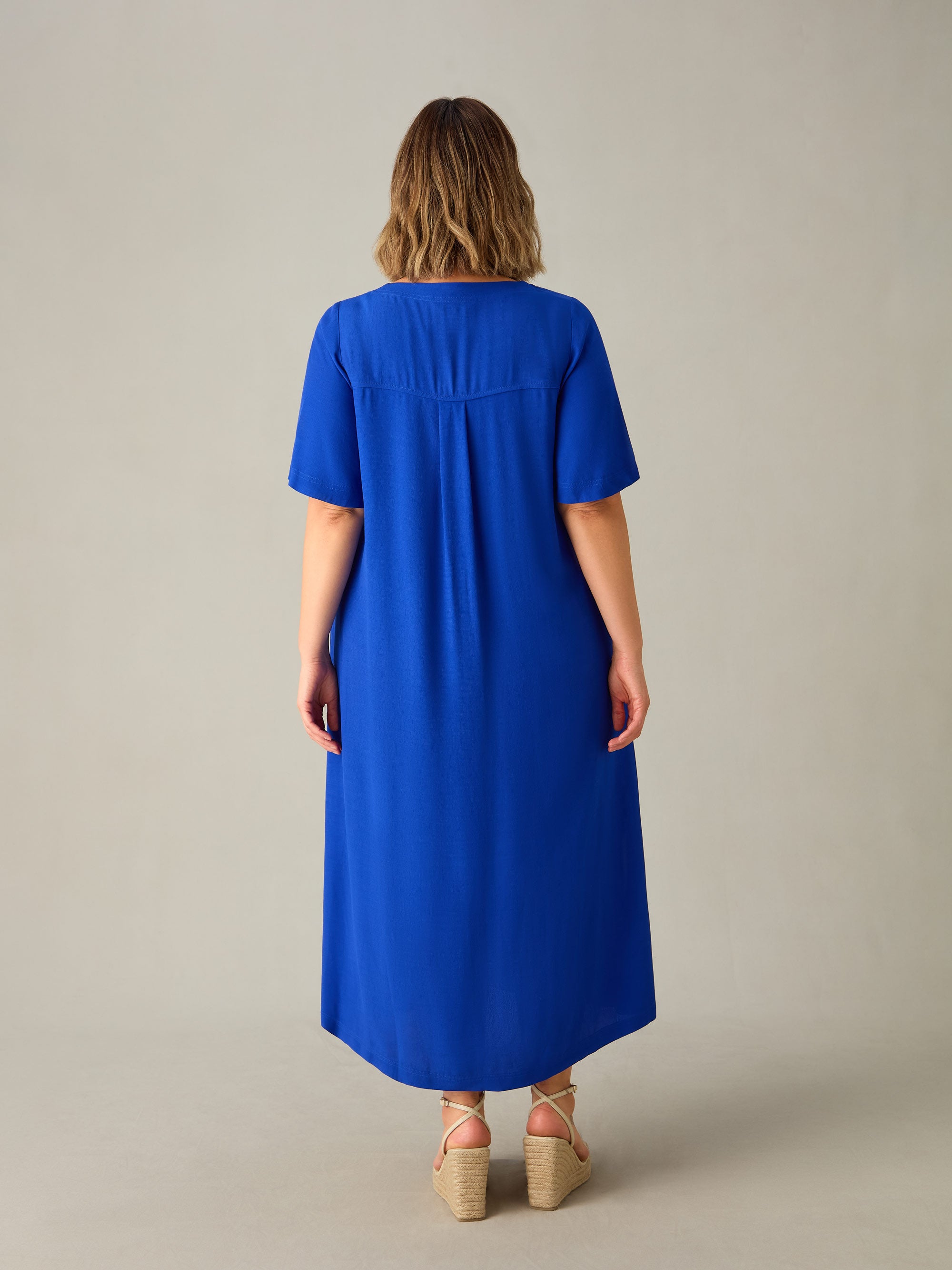 Cobalt V-Neck Maxi Dress