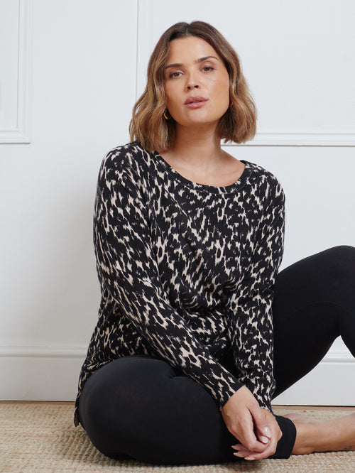 Animal Scoop Neck Jumper