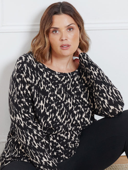 Animal Scoop Neck Jumper